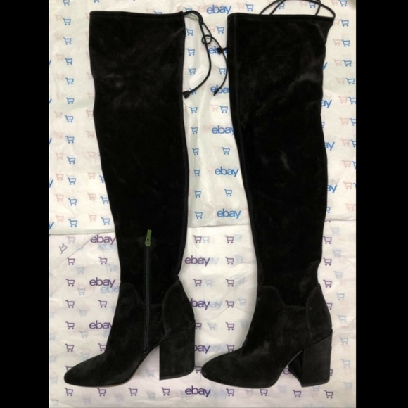 NEW $595 AQUATALIA FLORENCIA SUEDE OVER THE KNEE OTK BOOT 7.5 BLACK - Picture 7 of 8
